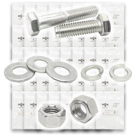 Boltsandnuts.Com Inch 18-8 Stainless Hex Cap Screws, Hex Nuts, Flat & Lock Washers - 2011 PCS Assortment Kit #316